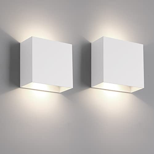 FUPE 2 Pezzi Applique da parete interno,LED Lampada da Parete interno,Moderno Up Down Applique da Parete 12W Bianco Neutro,Lampada da Parete Interni 1200LM per soggiorno,camera da letto,corridoio