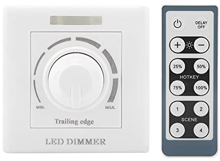 NDNCZDHC Interruttore Dimmer per Luci a LED, Controllo della Luminosità Dell'interruttore della Luce Dimmerabile Regolabile con Telecomando IR 200W(220V)