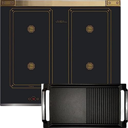 Kaiser Induktions-Kochfeld KCT 6745 AD inkl. Grillplatte, Flex Retro Induktionskochfeld 60 cm Einbau Herd Autark Power Booster inkl. Grillplatte aus Gusseisen