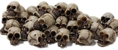 Mini Schädel Totenkopf Set, 20 Stück Halloween Schädel Kopf Dekoration,Harz Schädel Skelett Mini Schädel Figure Blumentopf Totenkopf Dekoration Für Halloween Und Horror Party