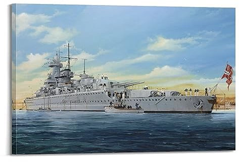 HAYKO Vintage Kriegsposter Admiral Graf Spee Pocket Battleship Poster Dekorative Malerei Leinwand Wandposter und Kunstdruck Modern Familie Schlafzimmer Dekor Poster 60 x 90 cm