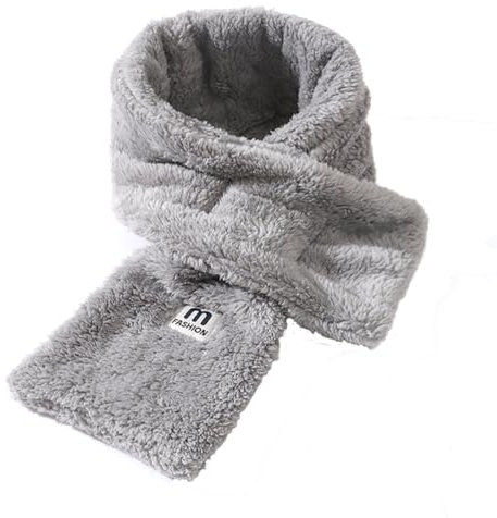 Machbaby Unisex Kinder Schal Winter Warmer Rundschal aus Fleece-Steckschal,Grau