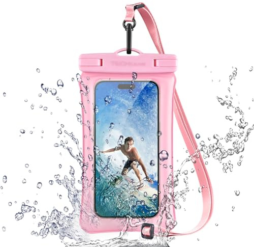 TECHGEAR Waterproof Phone Pouch, IPX8 Floating Case for Swimming, Waterproof Phone Bag with Lanyard Compatible for iPhone 17 16e 16 15 14 13, Samsung Galaxy S25 S24 S23 S22+ S21 Ultra A17 A35 A26 A56