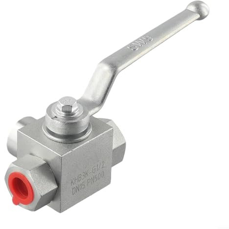 High Pressure Ball Valve, Hydraulic Three-Way high Pressure Washer Ball Valve Kit, 1/4 to 3/4 for BSP, 500 Bar MWP, for Water, Oil(G3/8)