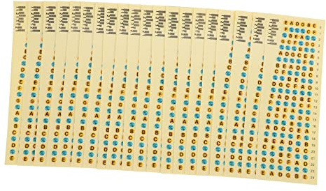HEMOTON Gitarren Griffbrett Aufkleber zum Üben von Gitarrenskalen aus Pvc 20 Stück in Khaki Leicht Abziehbar für Anfänger E und Westerngitarren