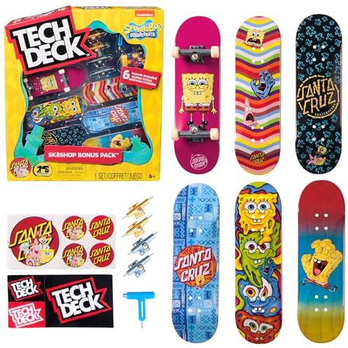 TECH DECK, Spongebob Sk8shop - Mini skateboard da collezione e personalizzabili, giocattoli per bambini dai 6 anni in su