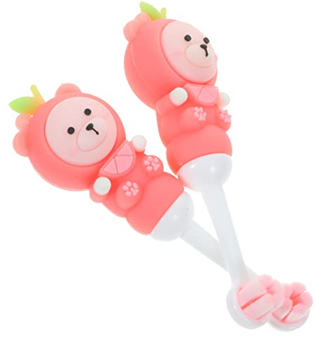 Kinderzahnbürste 2 Stück-pack aus Silikon, Rosa Bärenform, Weich | Sanfte Pflege für Zähne und Zahnfleisch, Niedliches Design für Kinder und Kleinkinder