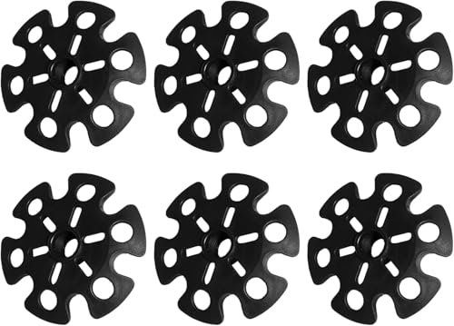 Lot de 6 assiettes à neige en plastique pour bâtons de randonnée, assiettes noires pour bâtons de ski, assiettes de rechange durables, résistantes à l'usure, pour bâtons de randonnée, bâtons de