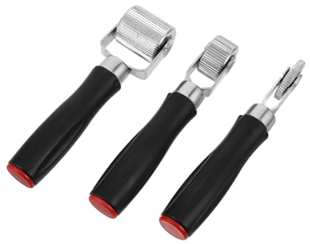 LOORGVEL Rulli per Riparazione Pneumatici Auto e Camion con Manico in Plastica, Set da 3 Pezzi (6mm, 20mm, 40mm), Attrezzi Portatili per Gommisti e Riparazione Gomme in Movimento