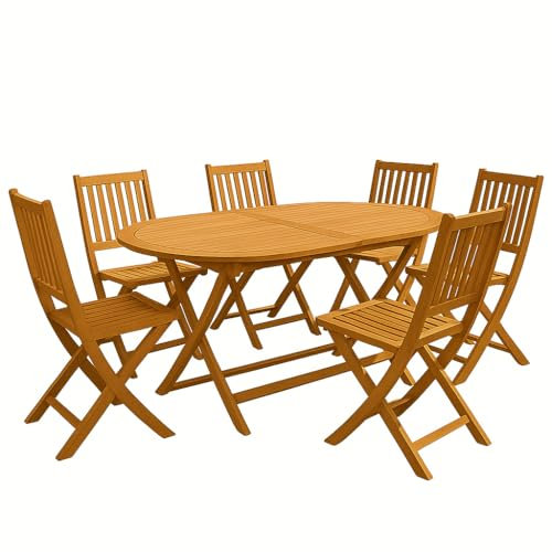 Tavolo Da Giardino In Legno 180x100 Cm Pieghevole Con Porta Ombrellone Tavoli Da Esterno Balcone Terrazza Set Tavolo + Sedie Salvaspazio Mobili In Legno (Tavolo)