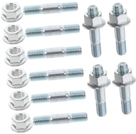 Homoyoyo 15 Sets Double Ended Stud Screw and Nut M8 Bolt and Nut Set for Chainsaw Guide Bar Maintenance, Iron Material with Enhanced Stability and Easy Installation