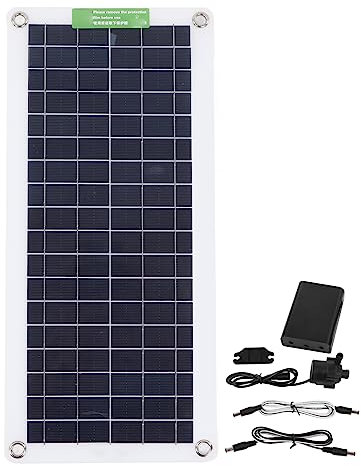 Gearwell pompa acqua solare, pompa per fontana e stagno 10 W 12V con pannello solare, sollevamento 5 m e portata 800 l/h, pompa sommersa per carrello e laghetto da giardino