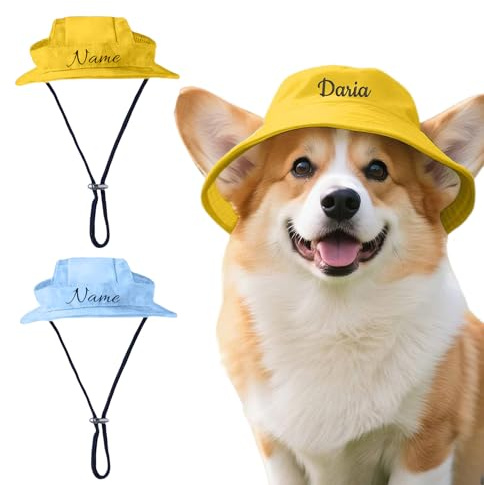 Personalisierte Hundemütze mit Gesticktem Namen Sonnenhut Hund Hundehut Verstellbar Hunde Cappy Hunde Cap Hundeaccessoire Geschenk