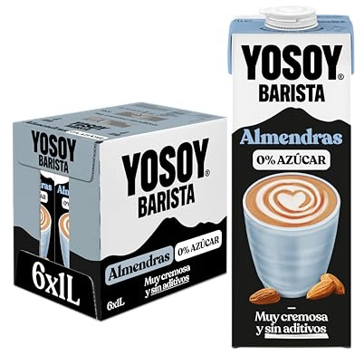 YOSOY Bebida Vegetal de Almendra Barista - especial para el café, pack de 6 x 1L