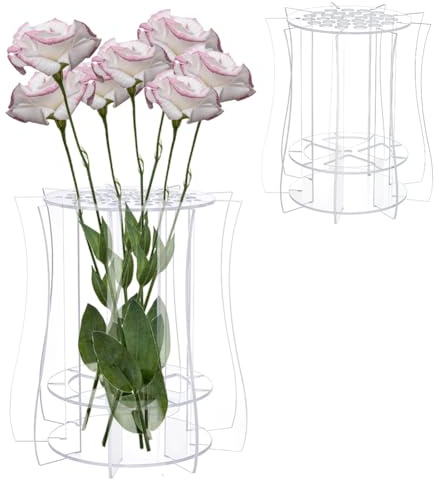 UNICRAFTALE Clear Vase for Artificial Flowers Vases for Flowers Holder Acrylic Puzzle Vases Roses Display Stand for Cherry Blossom Orchid Tulips Bouquet Home Decoration for Women for Adults