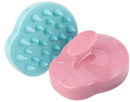TOBBOMEY 2 piezas Cepillo Champú Masajeador de Cabelludo Flexible Limpieza Profunda Estimula para Tipo de Pelo Hombre