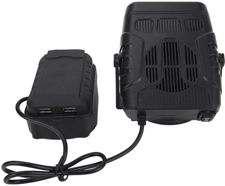 Fockety Autheizung, 2 Temperaturstufen, 360° drehbar, tragbar, schnelle Heizung, Defroster, Defogger mit zwei USB-Anschlüssen, kabellose Heizung für BL1830, BL1850, BL1840, BL1845,