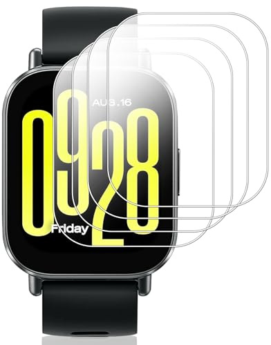 Pnakqil Cristal Templado para Redmi Watch 5 Active, Protector Pantalla 9H | Vidrio Templado para Xiaomi Redmi Watch 5 Active, HD Transparente, Antirrayas, Alta Sensibilidad Táctil, Sin Burbujas, 4 Pcs