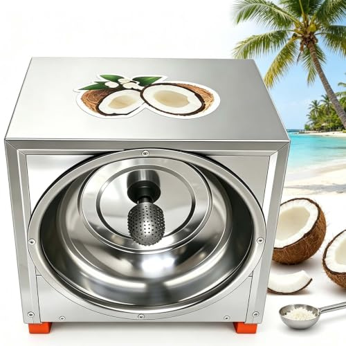 Grattugia Elettrica Professionale per Cocco 300W - Alta Resa 50kg/h, Punta Ovale in Acciaio Inox, Ideale per Pasticcerie, Bar e Ristoranti