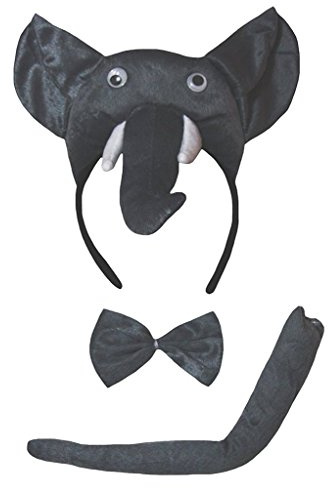 Petitebelle Cutie Headband Bowtie Tail Unisex 3pc Children Costume (Elephant)