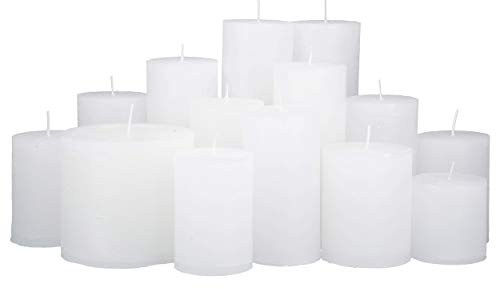 Premium Kerzenset 4,5 kg durchgefärbte Stumpenkerzen von Kerzenwelt 1. Wahl ohne Duft (weiß)