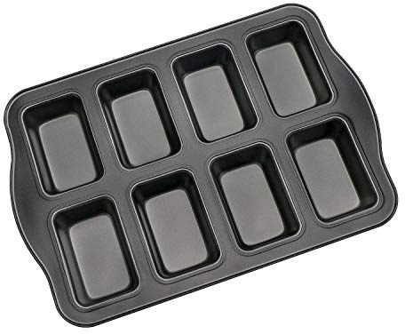 Beasea Mini Loaf Pan 8 Cavity, Nonstick Bakeware Square Bread Pan, Carbon Steel Mini Loaf Bread Pan Cake Pans for Baking Oven