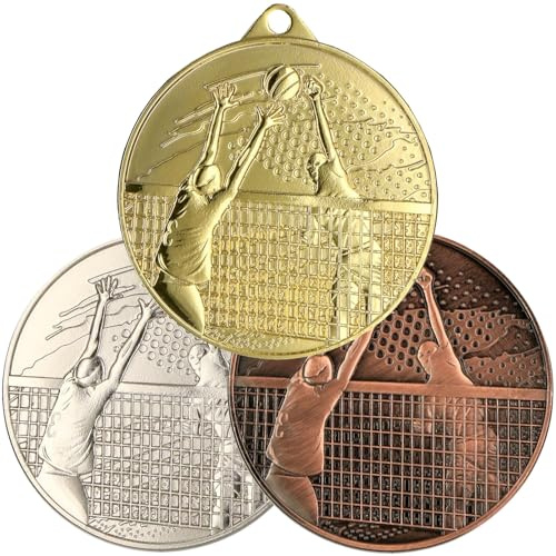 pokalspezialist Medaille Volleyball Gold Silber Bronze 50 mm Stahl