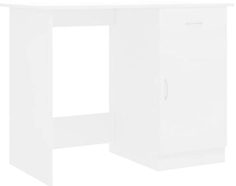 vidaXL Escritorio de Madera contrachapada Blanco 100x50x76 cm