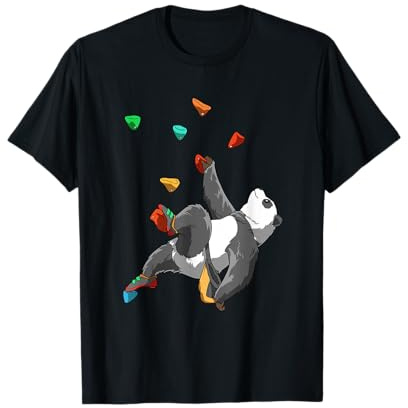 Lustiges Panda Bouldern und Klettern Geschenk T-Shirt