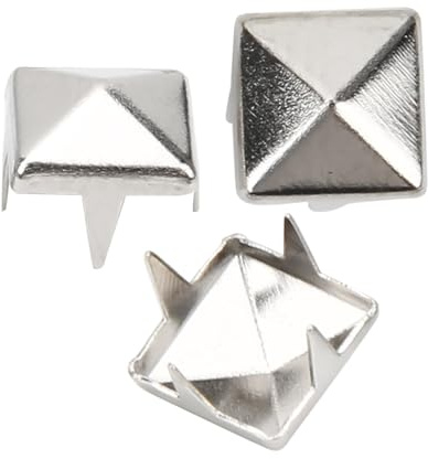 400 Sätze Vier Backen Vierkant Spike Nieten, DIY Leder Spike Nieten Quadratische Spike Nieten Tasche Nieten Lederbekleidung Schuhe Nieten(5mm Silber)