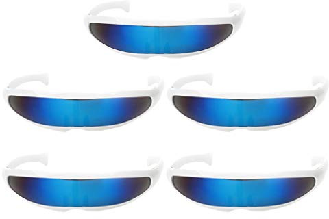 Colcolo Futuristische Verspiegelte Sonnenbrille Schmale Partybrille Funbrille