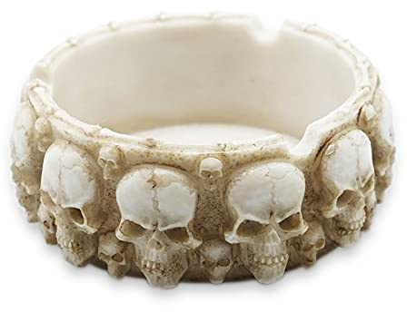 Kocris Casa Totenkopf-Aschenbecher Halloween Gothic Aschenbecher Dekoration Harz Gruselige Dekoration Lustige Geschenke für Männer Freund