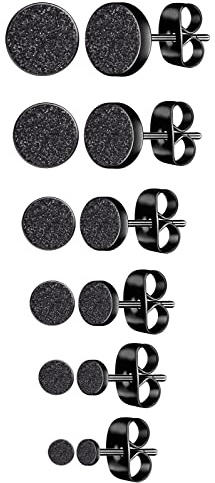 Feilok 6 Paar Unisex Herren Ohrstecker Edelstahl Damen Ohrringe Unisex Ohrstecker Set Ohrschmuck Knorpel Hoop Piercing Ohrpiercing für Damen Männer 3/4/5/6/7/8mm