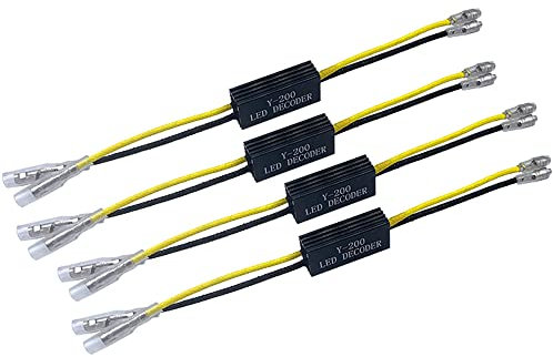 Kardne 4 Pcs Motorrad LED Blinker Decoder, Motorrad Blinkeranzeige Widerstände Kabel, Lastwiderstand Taschenlampe Blinker Decoder, Motorrad Adapter Flash Fix Fehler für Motorrad 10W 10Ω