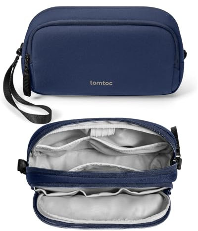 tomtoc Kabeltasche Zubehörtasche, Reise Elektronik Organizer Tasche Tragbar Kabelorganizer Tech Pouch Bag für Zubehör, Powerbank, Ladekabel, Stecker