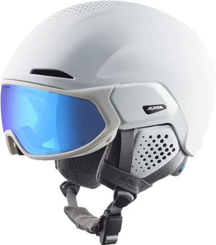 ALPINA Unisex - Vuxna, ALTO Q-LITE Skidhjälm, white matt (blue revo), 51-55 cm