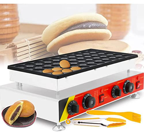 PARFCO Macchina per Pancake Olandese 50Grid, Macchina per Waffle Antiaderente elettrica Commerciale per Muffin per casa e ristoranti