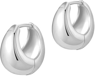 Ohrringe Gold Creolen Gold Klein, Drop Tropfen Chunky Ohrringe, 14K Vergoldet Kreolen Huggie Creolen Mini für Damen Mädchen Herren