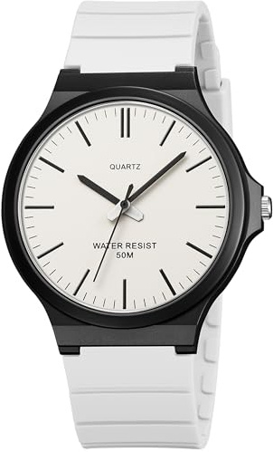 Orologio da polso unisex analogico al quarzo, da uomo, minimalista, da donna, 5 ATM, impermeabile, semplice, classico, da uomo, donna, adolescente, sportivo