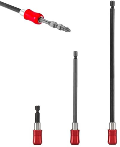 3 Piezas Portapuntas Magnético, Puntas Atornillador Acero al Cromo-Vanadio, 60/150/300mm Accesorios Taladro, 1/4 Pulgadas Hex de la Broca Extensión de Bits