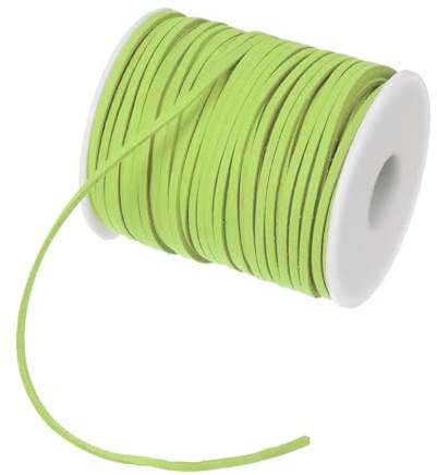PATIKIL 2,65mm x 45m Cordino in Pelle Scamosciata Cordoncino Pelle Scamosciata Nastro Corda Finta Pelle Artigianato Floreale Pizzo per Bracciali Regalo Creazione Gioielli, Frutta Verde