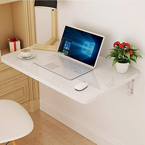 asdchZen An Der Wand Montierter Schwimmender Klapptisch, Küchentisch, Klappbarer Computertisch, Kindertisch, Maximale Belastung 60 Kg (Weiß 100 cm × 50 Cm/39,3 Zoll × 19,6 Zoll)