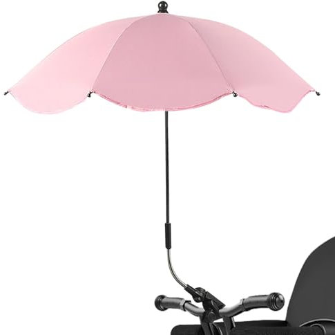 1/5 Stück -Stuhl-Regenschirm – Sonnenschirm, Kinderwagen-Sonnenschirm für Kinder, tragbarer UV-Schutz, Kinderwagen-Sonnenschirm mit verstellbarer Klemme, Sonnenschutz für Kleinkinder, Rosa