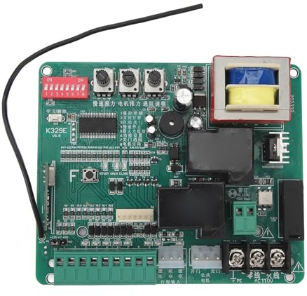Placa de control para abridor de puerta corredera de seguridad electrónica de repuesto principal con indicadores LED, placa de control de motor de puerta deslizante sensible (110 V)