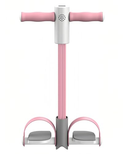 Adorila Corde de tension multifonction pour fitness, 6 tubes élastiques pour pédale, bande de résistance pour abdominaux, taille, bras, jambes (rose)