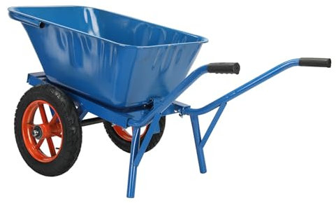 GUAWJRZDP Doppelrad-Schubkarre, Hochleistungs-Handwagen, Bauschubkarre Mit 16-Zoll-Luftreifen, Gartenwagen Kippbar, for Die Rasen-Yard-Farm-Ranch Im Freien