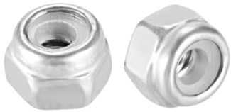 TA-VIGOR 20Pcs M2 x 0.4mm Nylon Hex Lock Nuts, 304 Stainless Steel Nylon Insert Self-locking Nuts, Hexagon Threaded Nyloc Nut for Lock Washers Bolts Screws