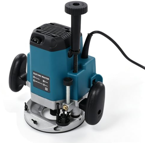 Kit router elettrico da 2200 W con 15 punte elettriche, fresatrice per legno, fresatrice per bordi, strumento router a 6 velocità variabili per legno, 10000 – 23000 RPM