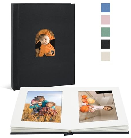 Vienrose Kleines Fotoalbum Einsteckalbum 10 x 15 für 20 Bilder, Premium-Fotobuch mit Leineneinband und Platz für Notizen, ideal für Hochzeitsalben, Erinnerungsbücher und Reisetagebücher (Anthrazit)