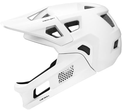 Baoblaze Mountain Bike Helmet Bicycle Helmet for Adults Lightweight with Detachable Chin Pad Gear Breathable Full Face Cycling Helmet, White